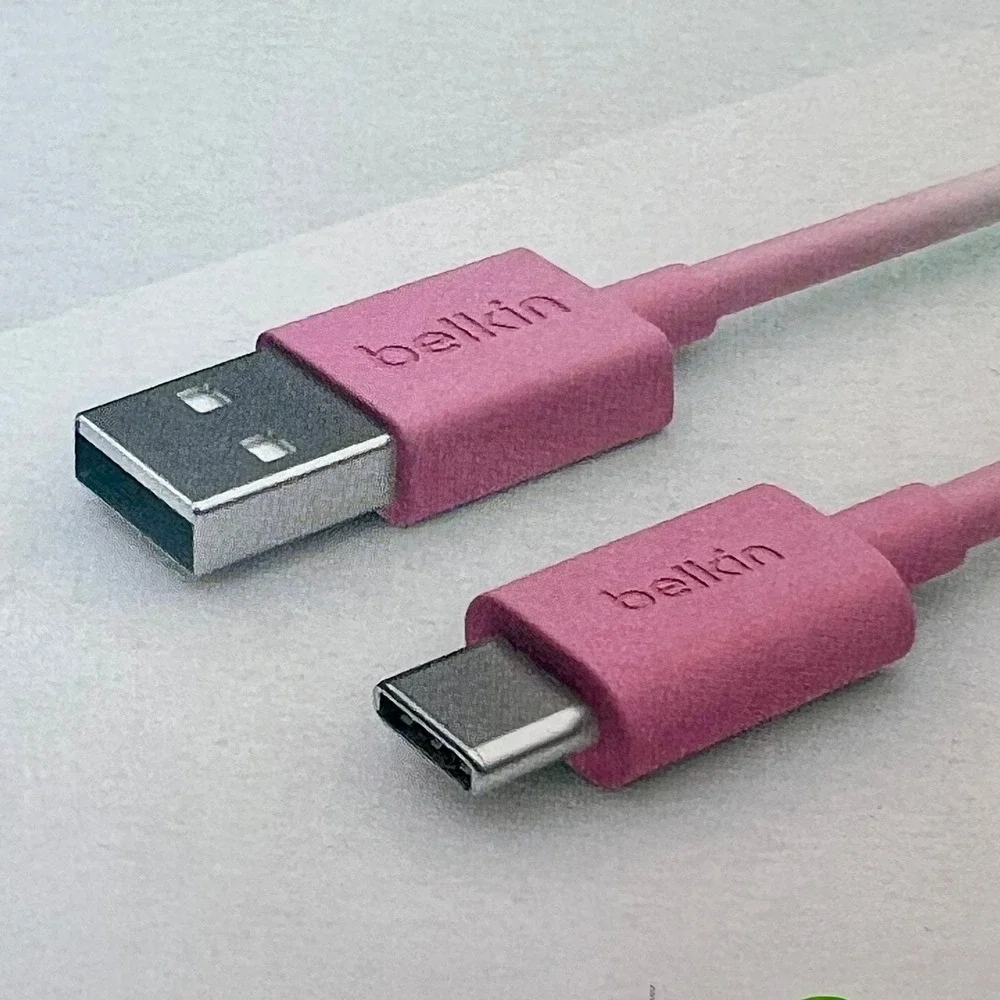 Belkin USB-C to USB-A Cable Unisex 6ft Pink New Durable Charging Sync F2CU032